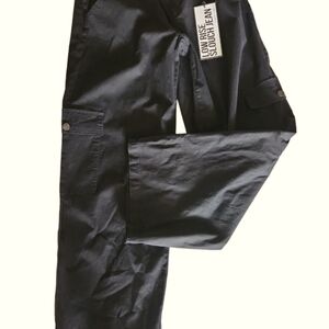 NWT, Almost Famous jeans, Women's black, low rise slouch jean. Side pocket, sz L